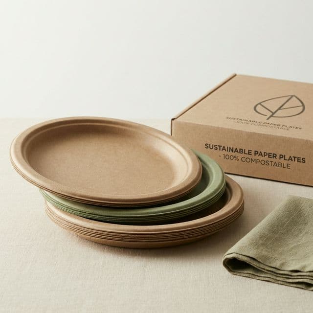 Platos de papel sin laminación plástica